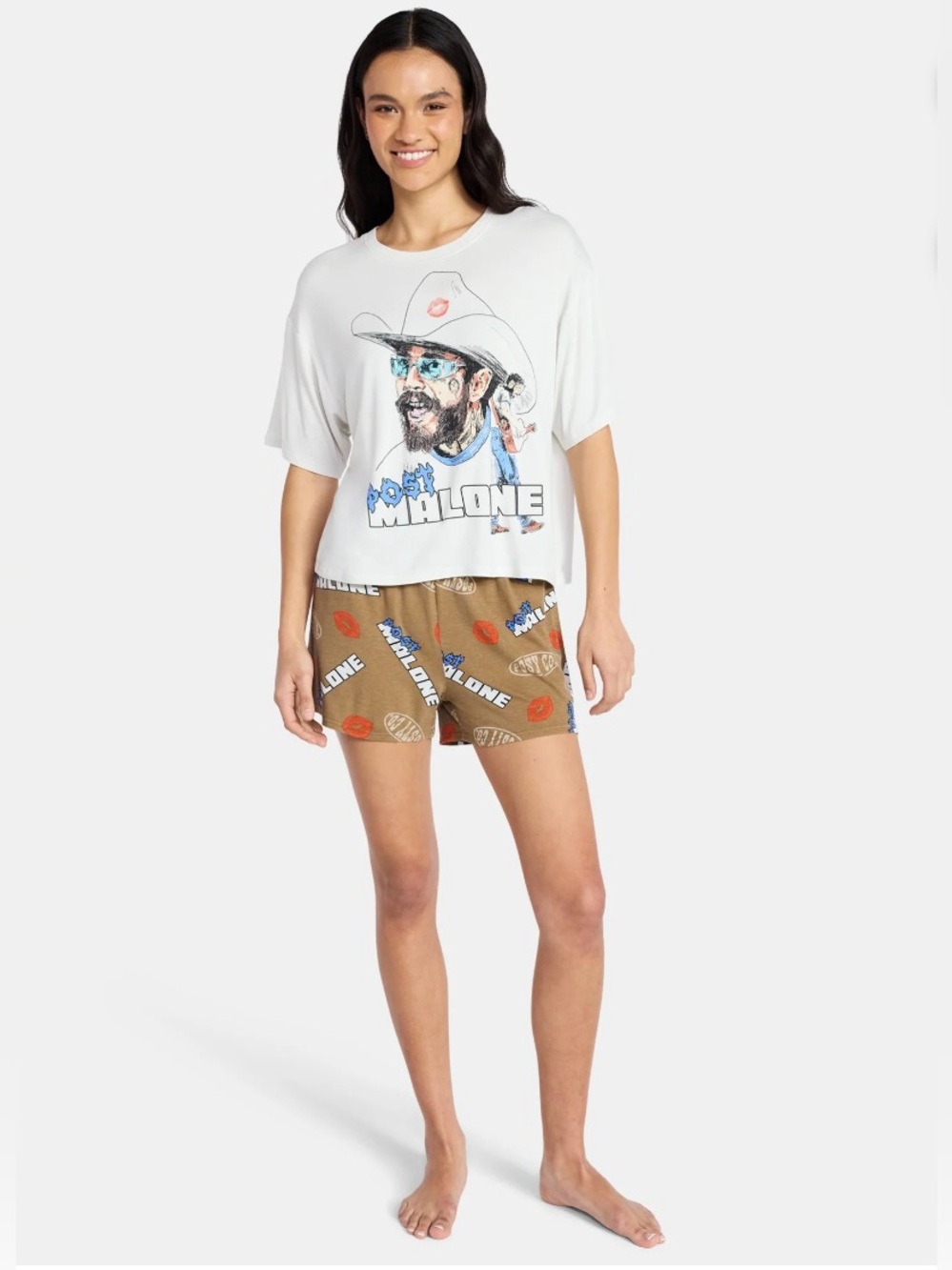 NWT Post Malone Graphic Cotton-Blend Shorts 2 PC Pajama set